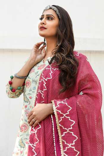 Gulabo Jaipur_Green Ruqaiya Cotton Silk Kurta Sharara Set_at_Aza_Fashions