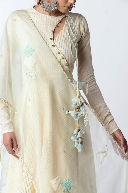 Buy Rishi and Vibhuti White Organic Cotton Anarkali Palazzo Set Online at Aza Fashions Buy_Rishi and Vibhuti_White Organic Cotton Anarkali Palazzo Set _Online_at_Aza_Fashions