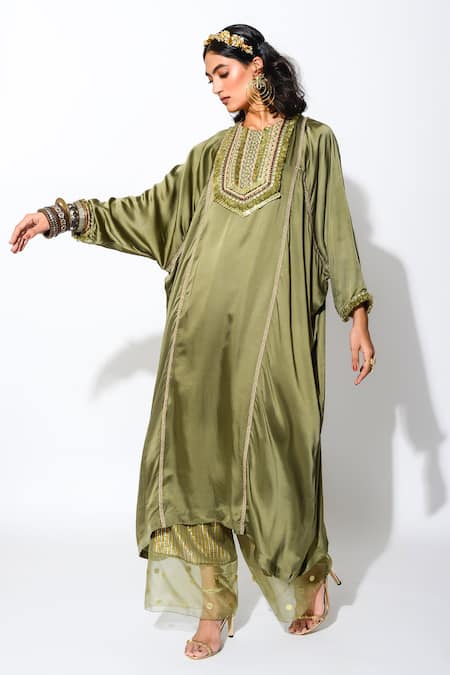 Rishi and Vibhuti Yoke Embroidered Kurta & Palazzo Set 