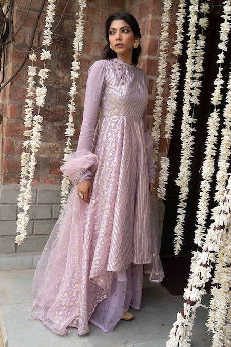 Rishi and Vibhuti Chanderi Anarkali Palazzo Set 