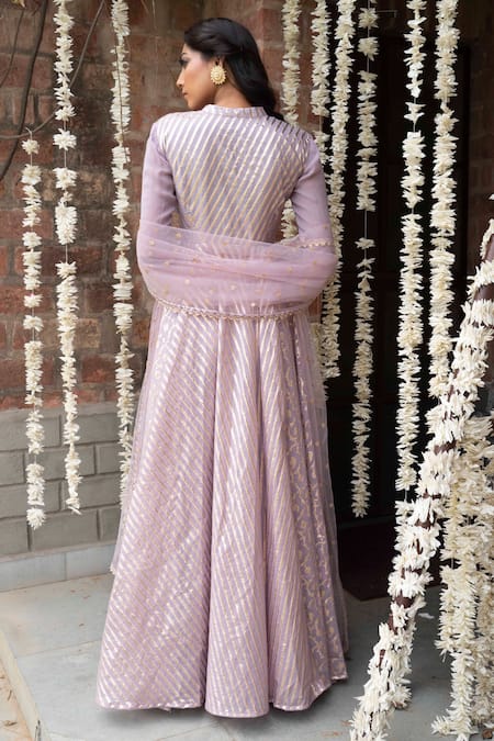 Rishi and Vibhuti Chanderi Anarkali Palazzo Set 