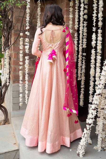 Rishi and Vibhuti Chanderi Silk Anarkali with Dupatta 