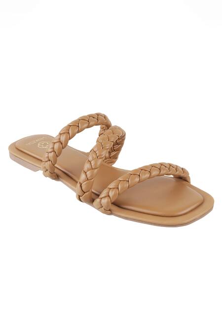 Braided Strappy Brown Sandals | Cinderella Shoes