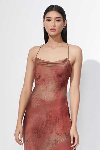 Buy_Saaksha & Kinni_Maroon Printed Slip Dress_Online_at_Aza_Fashions