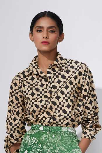 Buy_Saaksha & Kinni_Beige Printed Shirt And Shorts Set_Online_at_Aza_Fashions