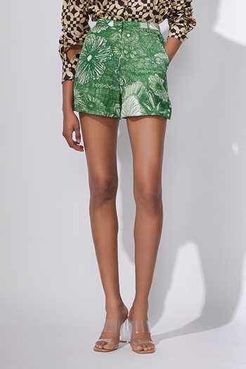 Shop_Saaksha & Kinni_Beige Printed Shirt And Shorts Set_Online_at_Aza_Fashions