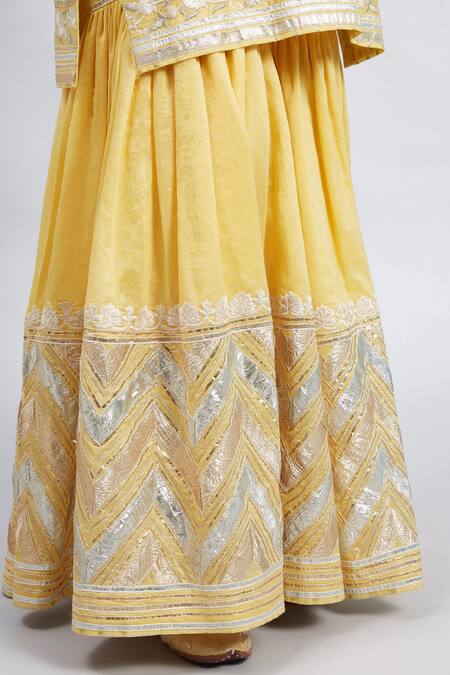 Sheetal Batra Yellow Kurta And Gharara Chanderi Banarasi Dupatta Erina Set at Aza Fashions Sheetal Batra_Yellow Kurta And Gharara Chanderi Banarasi Dupatta Erina Set_at_Aza_Fashions