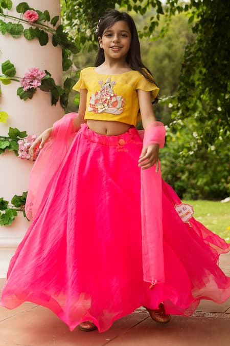 WaliaJones - Pink Lehenga & Yellow Zarodozi Blouse Set - bridal by Anisha  Shetty 😍 #waliajones - shop online at www.waliajones.com | Facebook
