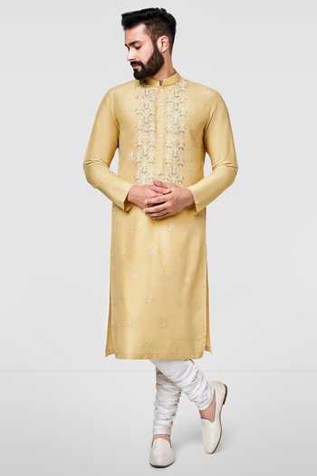 Buy Anita Dongre Yellow 100% Silk Sudhir Kurta at Aza Fashions Buy_Anita Dongre_Yellow 100% Silk Sudhir Kurta _at_Aza_Fashions