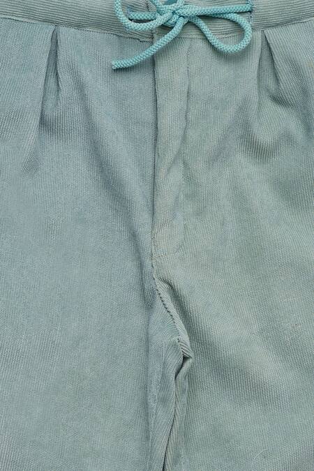 Little Luxury Green Corduroy Baggy Pants at Aza Fashions Little Luxury_Green Corduroy Baggy Pants _at_Aza_Fashions