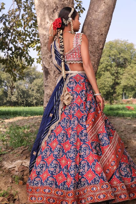 Aditi Gupta Silk Banarasi Lehenga Set 