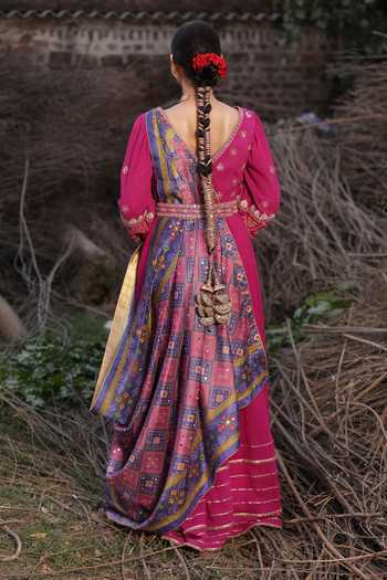 Aditi Gupta Pleated Anarkali With Patola Dupatta 