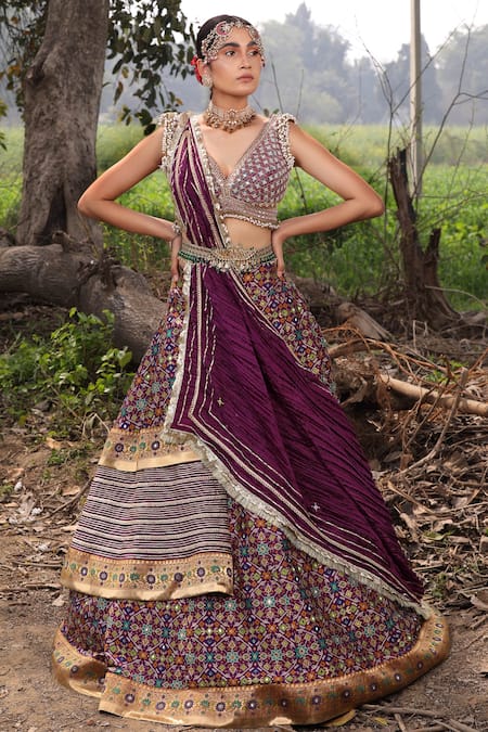 Aditi Gupta Banarasi Ikat Lehenga Set 