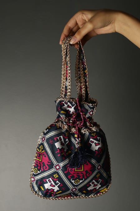 Aditi Gupta Patola Print Potli Bag 