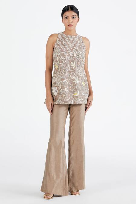 Megha Bansal Pink Organza, Chanderi Jacket Shirt Collar, Kurta Sheer And Set Online at Aza Fashions Megha Bansal_Pink Organza, Chanderi Jacket Shirt Collar, Kurta Sheer And Set _Online_at_Aza_Fashions