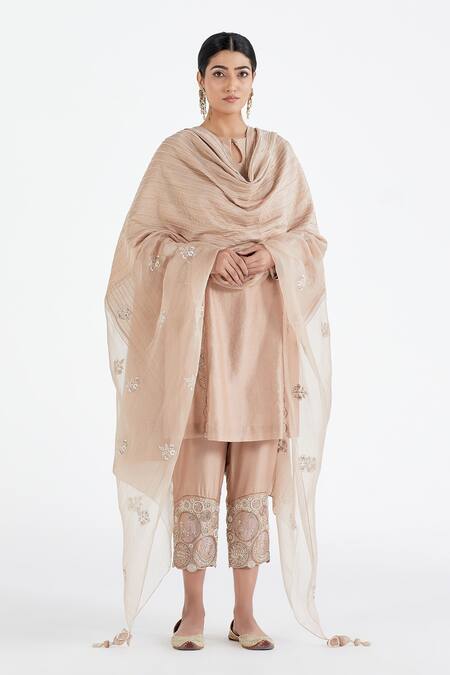 Buy Megha Bansal Pink Organza, Chanderi Floral, Stripes Runa Vrit Embroidered Kurta Set Online at Aza Fashions Buy_Megha Bansal_Pink Organza, Chanderi Floral, Stripes Runa Vrit Embroidered Kurta Set _Online_at_Aza_Fashions