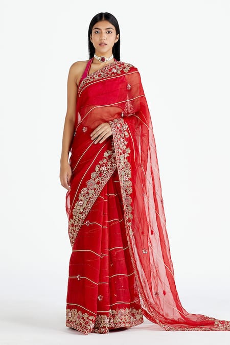 Megha Bansal Silk Organza Saree with Blouse 