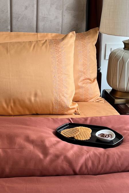 Sadyaska_Yellow 100% Cotton Delight Pattern Duvet Cover_Online_at_Aza_Fashions