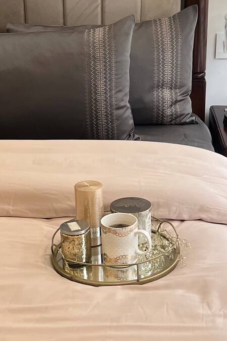 Sadyaska_Grey 100% Cotton Pristine Pattern Duvet Cover_Online_at_Aza_Fashions