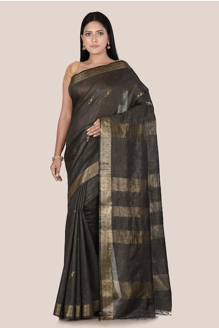 Line Weaving Pattern Bhagalpuri Linen Saree | SK261