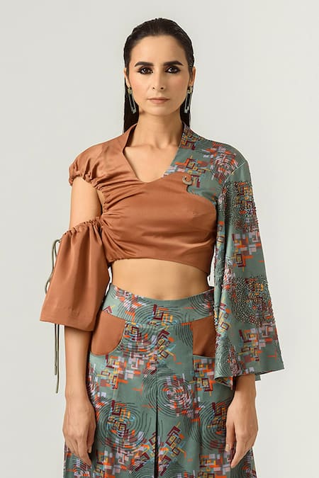 Siddhant Agrawal Label Printed Crop Top 