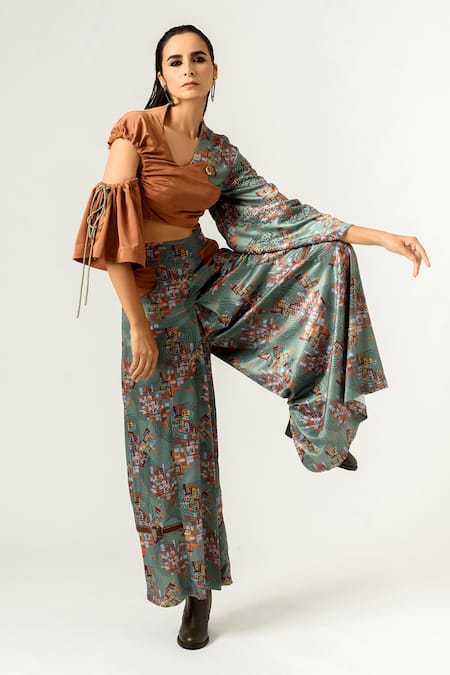 Siddhant Agrawal Printed Flared Pants 