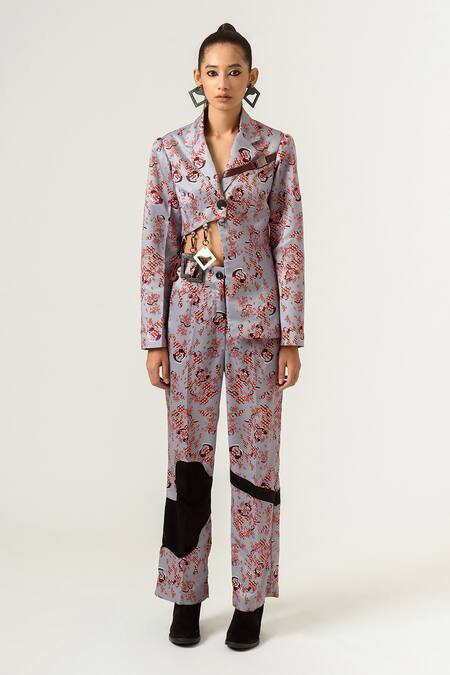 Buy Siddhant Agrawal Grey Poly Satin Printed Trousers Online at Aza Fashions Buy_Siddhant Agrawal_Grey Poly Satin Printed Trousers _Online_at_Aza_Fashions