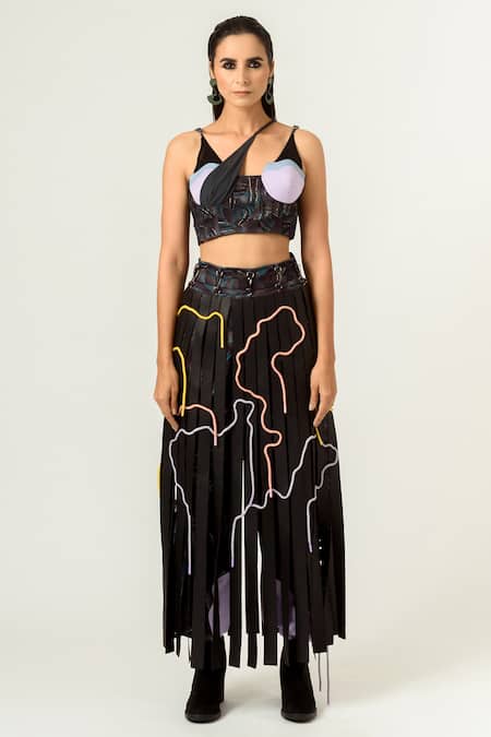 Siddhant Agrawal Printed Joggers With Skirt 