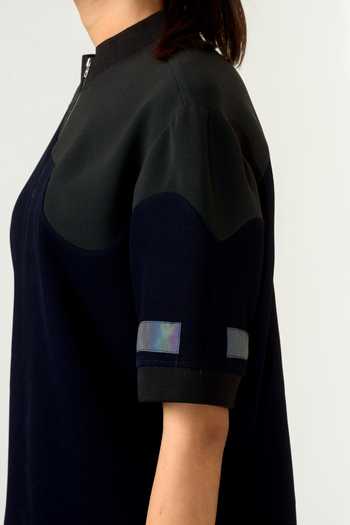 Shop_Siddhant Agrawal_Blue Knit And Unisex Reflector T-shirt _Online_at_Aza_Fashions