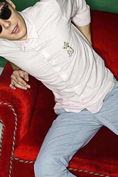 Sahil Aneja_Pink 100% Cotton Shirt_Online_at_Aza_Fashions