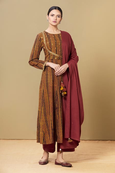 Sagaa by Vanita Ajrakh Anarkali Set 