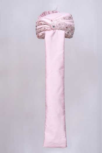 Arihant Rai Sinha_Pink Embroidery, Beads Floral Safa_at_Aza_Fashions