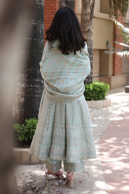 Safaa Firdaus Woven Anarkali Set 