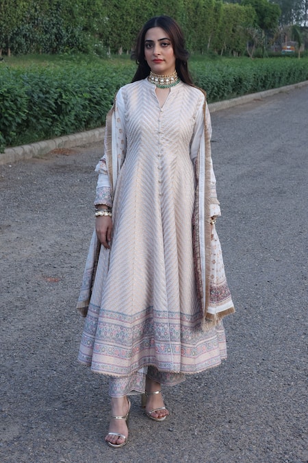 Safaa Zaida Woven Anarkali Set 