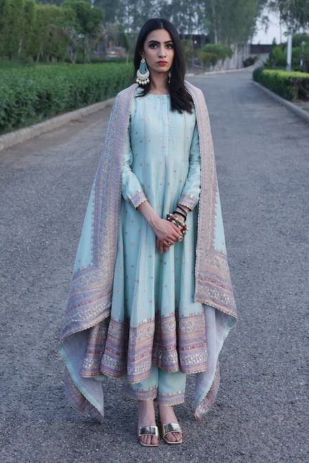 Safaa Aab Vegan Silk Anarkali Set 