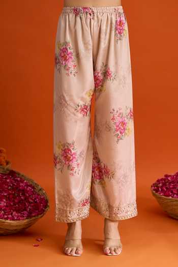 Buy Samyukta Singhania Pink Silk Round Neck Embroidered Kurta Set Buy_Samyukta Singhania_Pink Silk Round Neck Embroidered Kurta Set