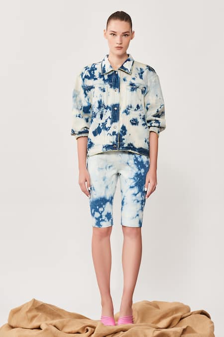 Shahin Mannan Denim Oversize Jacket & Shorts Set 