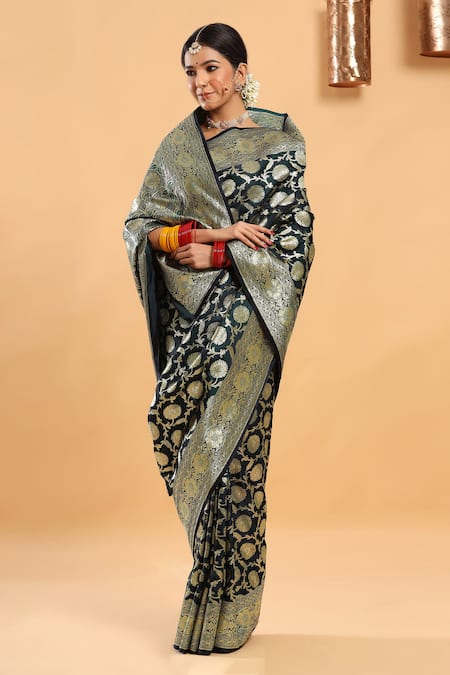 Ruar India Kattan Silk Banarasi Saree With Blouse 