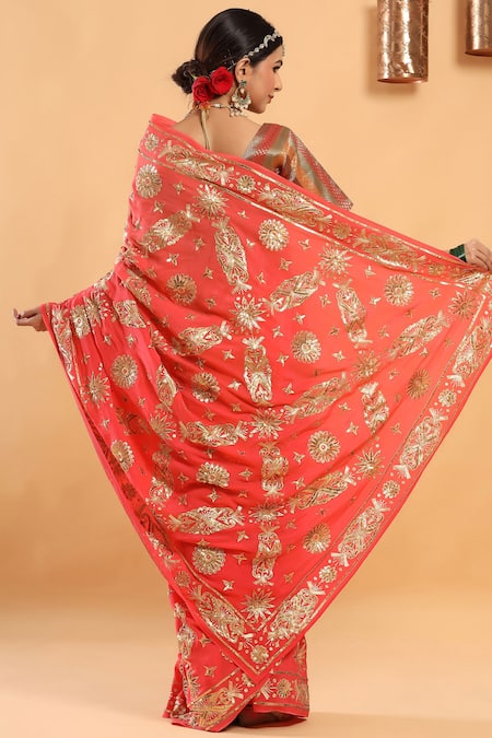 Ruar India Embroidered Saree With Blouse 