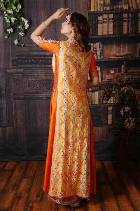 Archana Kochhar Sunrise Saree Set With Jacket