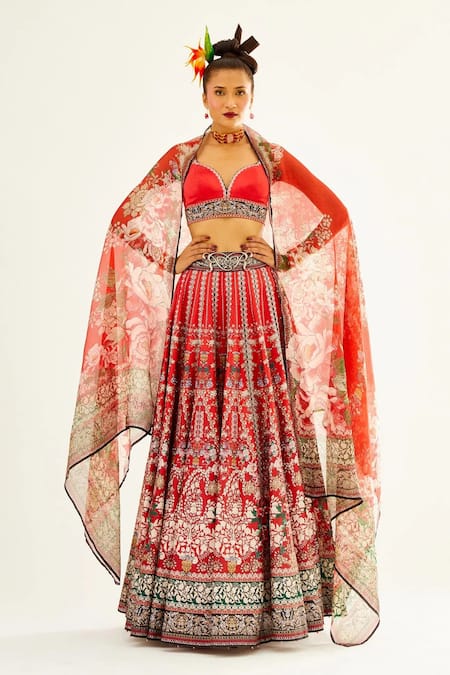 Rajdeep Ranawat Leela Floral Print Lehenga Set 