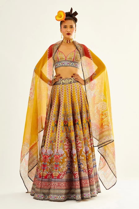 Rajdeep Ranawat Leela Floral Print Lehenga Set 