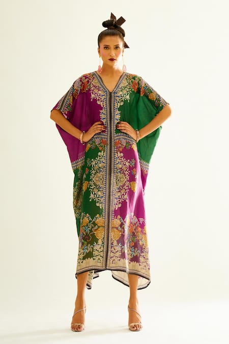 Rajdeep Ranawat Majida Silk Printed Kaftan 