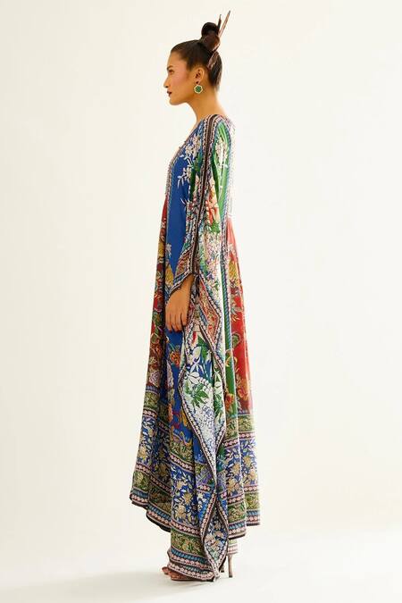 Rajdeep Ranawat_Multi Color Satin Printed Floral Paloma Palazzo _Online_at_Aza_Fashions
