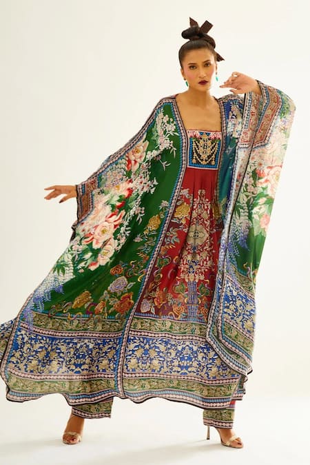 Rajdeep Ranawat Yolanda Silk Floral Print Kaftan Tunic 