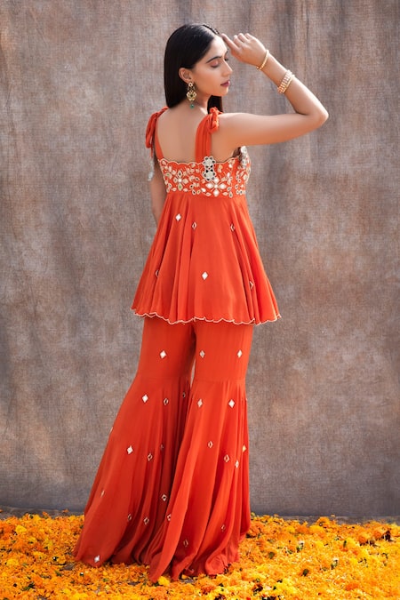 Silky Bindra Peplum Kurta & Sharara Set 