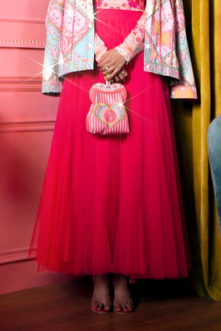 Buy Siddhartha Bansal Pink Net Maxi Skirt Online at Aza Fashions Buy_Siddhartha Bansal_Pink Net Maxi Skirt _Online_at_Aza_Fashions