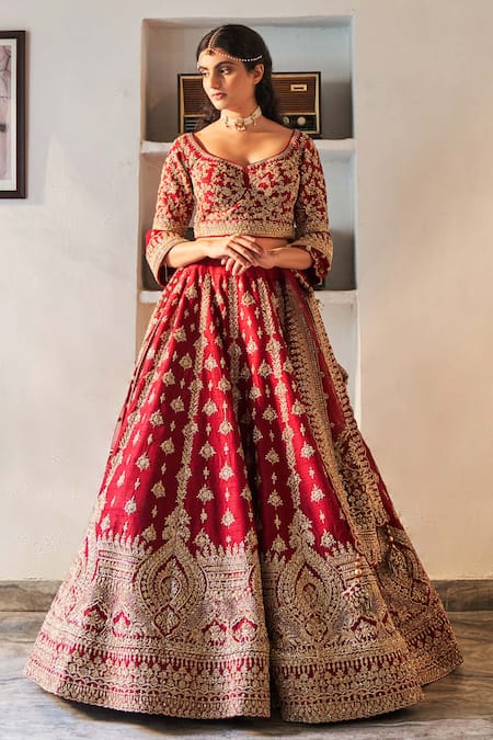 Buy Saundaryam Fashionsgeorgette Wedding Lehenga Choli/ Rajwadi Look in Red  and Maroon With Zari Work for Wedding, Sangeet, Christmas Gift Online in  India - Etsy