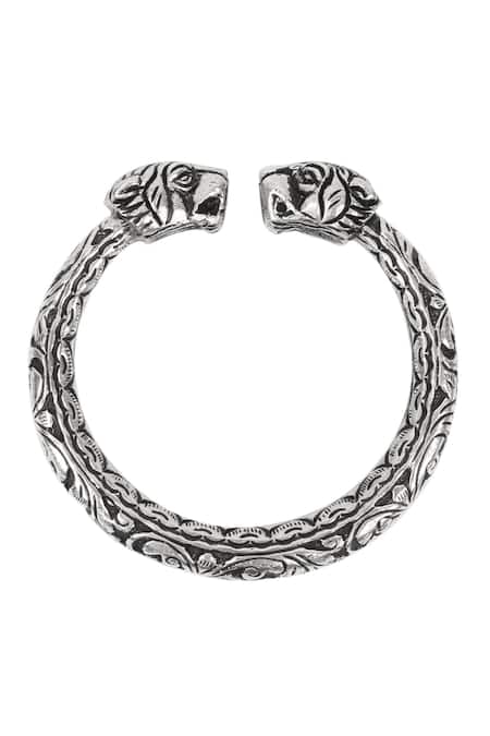 Buy_Sangeeta Boochra_Silver Plated Handcrafted Bracelets Set Of 2 _Online_at_Aza_Fashions