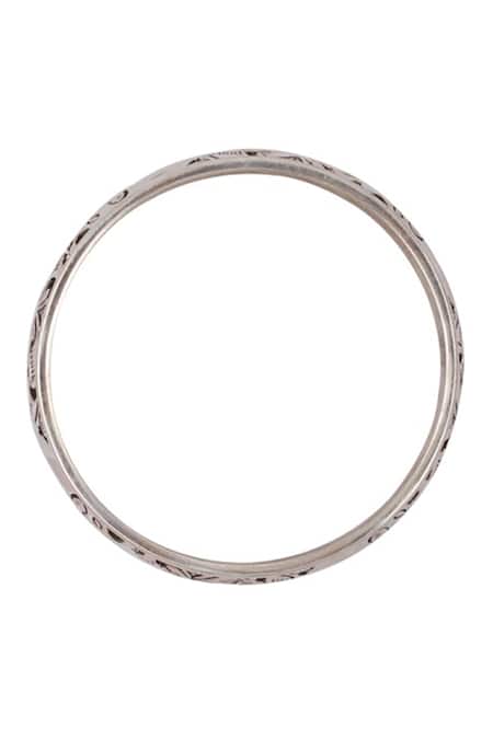 Sangeeta Boochra_Silver Plated Cut Work Handcrafted Elephant Motif Bracelet _Online_at_Aza_Fashions